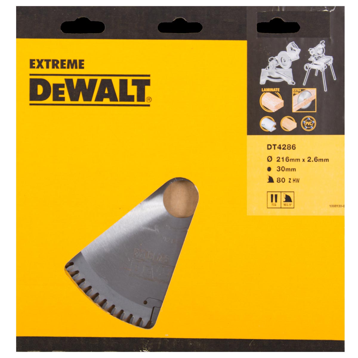 DeWALT Zubehör DT4286-QZ Kreissägeblatt stationär 216/30 mm 80TFZ