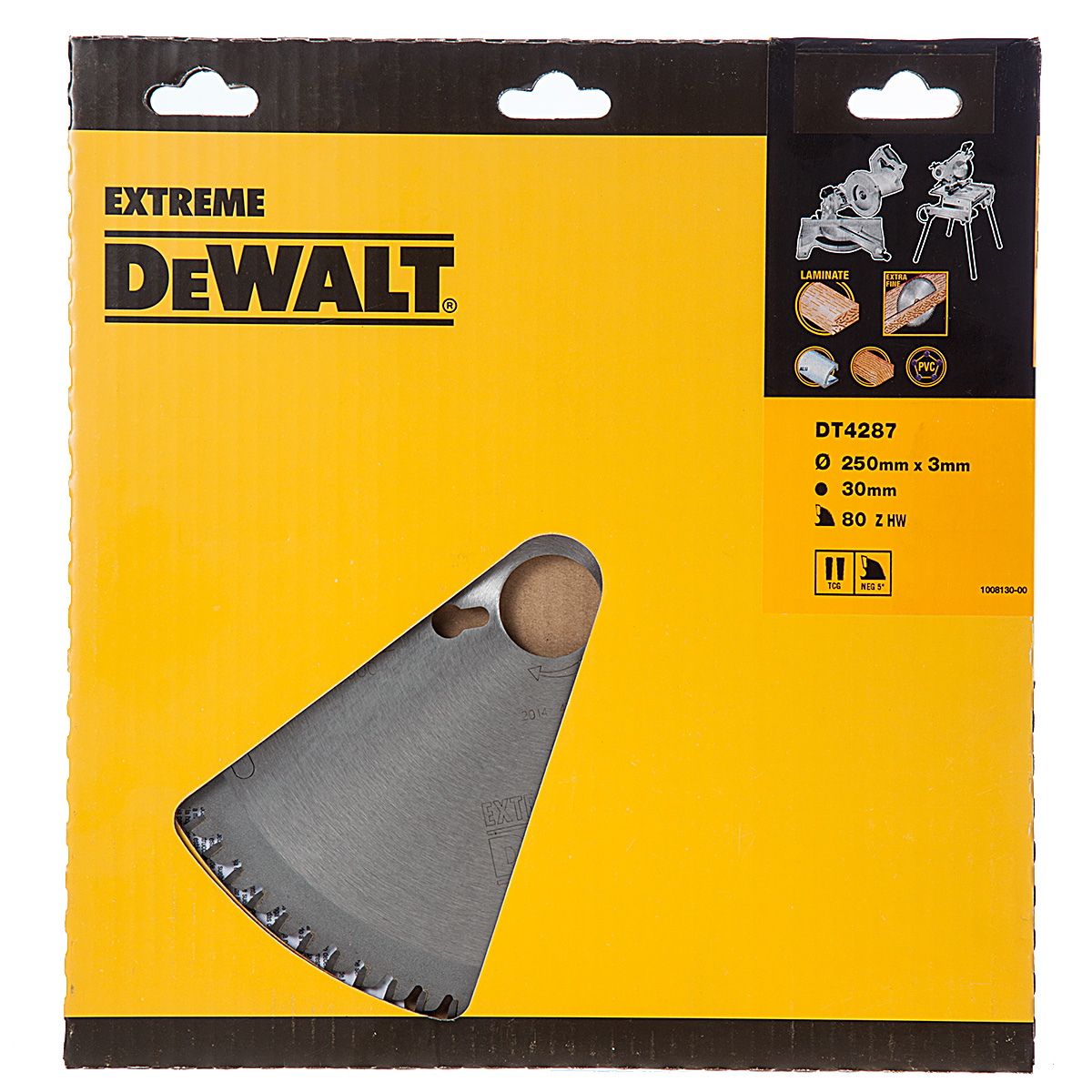 DeWALT Zubehör DT4287-QZ DT4287 HM Kreissägeblatt 250 x 30 x 80T Trapez