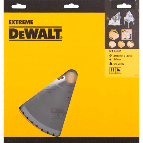 DeWALT Zubehör DT4331-QZ DT4331 HM Kreissägeblatt 305 x 30 x 60T Wechselzahn