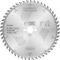 DeWALT Zubehör DT4346-QZ DT4346 HM Kreissägeblatt 305 x 30 x 60T Trespa