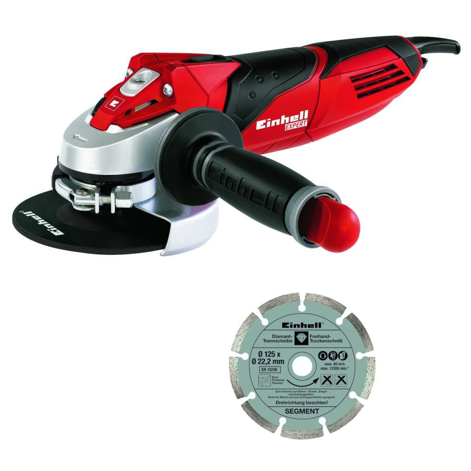 Einhell 4430885 TE-AG 125/750 Kit Winkelschleifer 125 mm 750 Watt