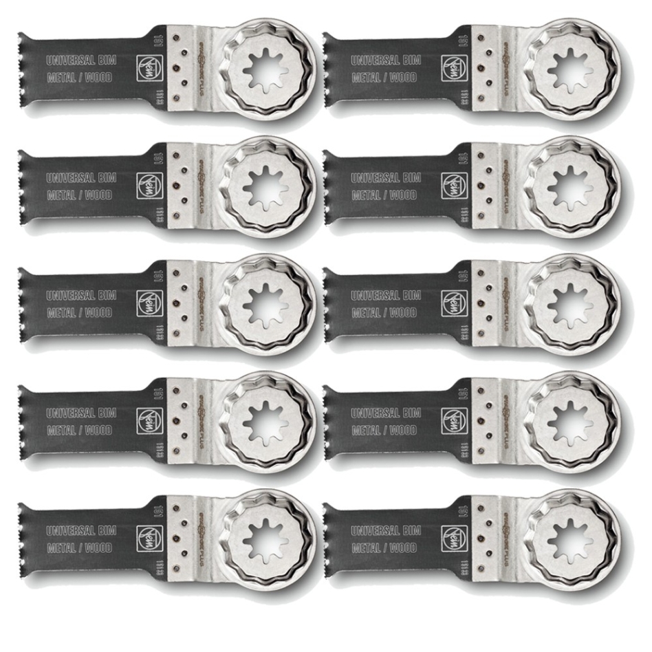 Fein Zubehör 63502151240 E-Cut Universal-Sägeblätter 28x60 Bi-Metall SLP für Fein FMM Multimaster 10 Stück