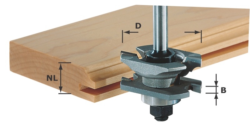 Festool Zubehör 490645 Profil-Nutfräser HW S8 D46 x D12-NT