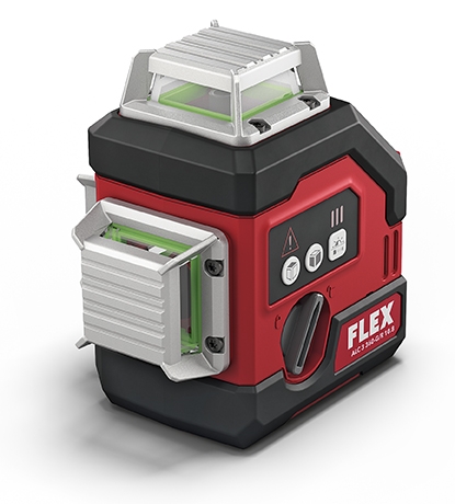 Flex-tools 521620 ALC 3/360-G/R 10.8 Basic 360° Kreuzlinienlaser mit Empfängermodus ohne Batterien und Ladegerät