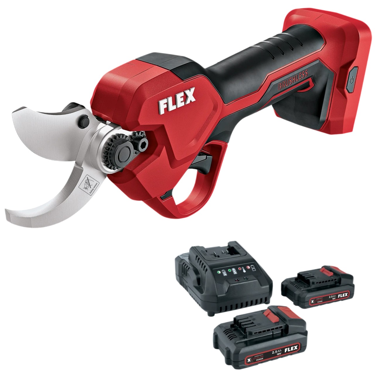 Flex-tools 535133 GPS 35 Accu Astschere 18V Set inkl. 2x2.5 Ah und Ladegerät im Karton