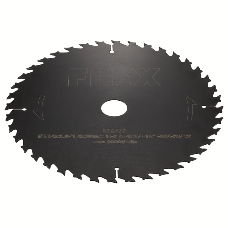 Flex-tools Zubehör 532673 D254x2,0/1,4x30 Standard-Kreissägeblatt mit Wechselverzahnung