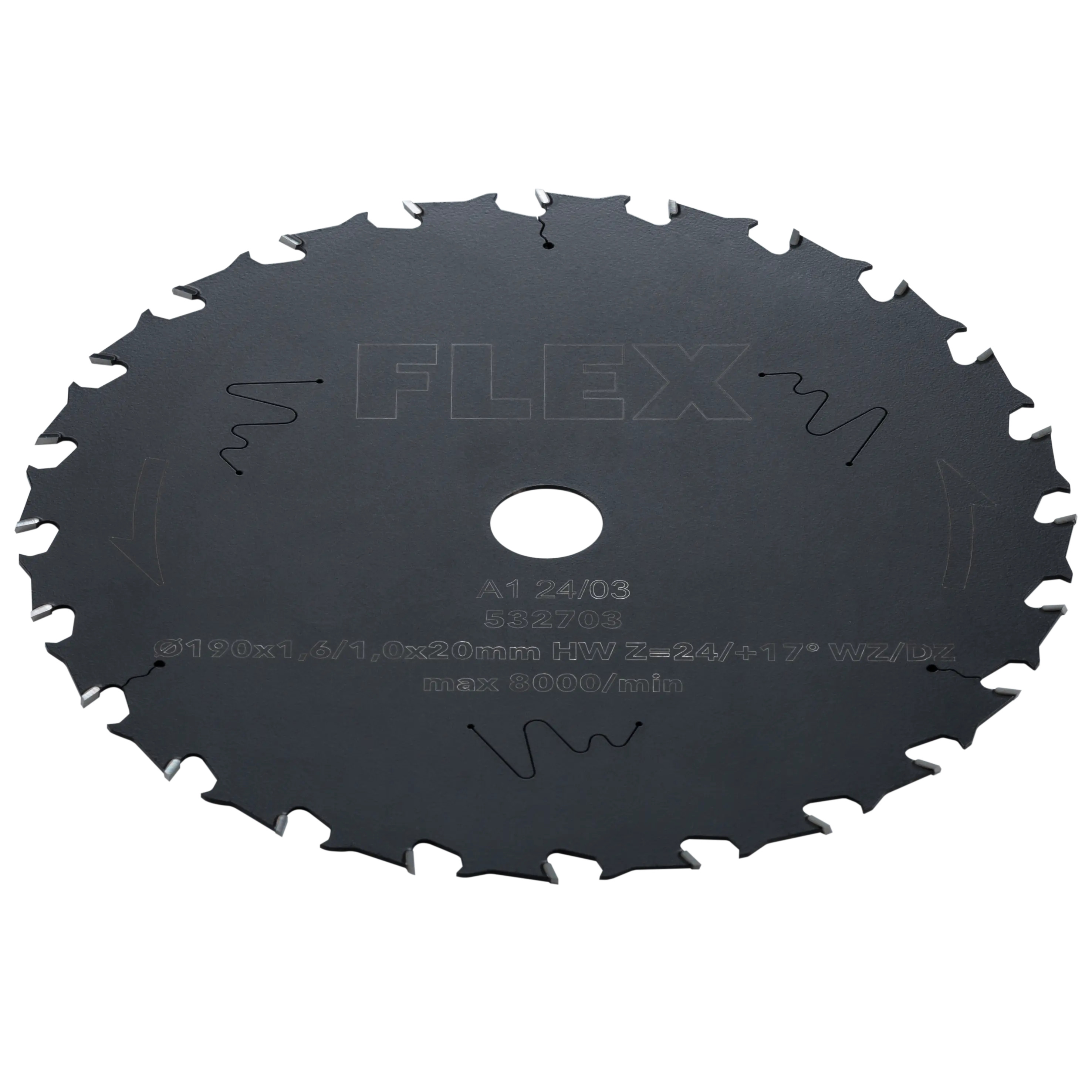 Flex-tools Zubehör 532703 Standard-Kreissägeblatt mit Wechselverzahnung D190x1,6/1,0x20