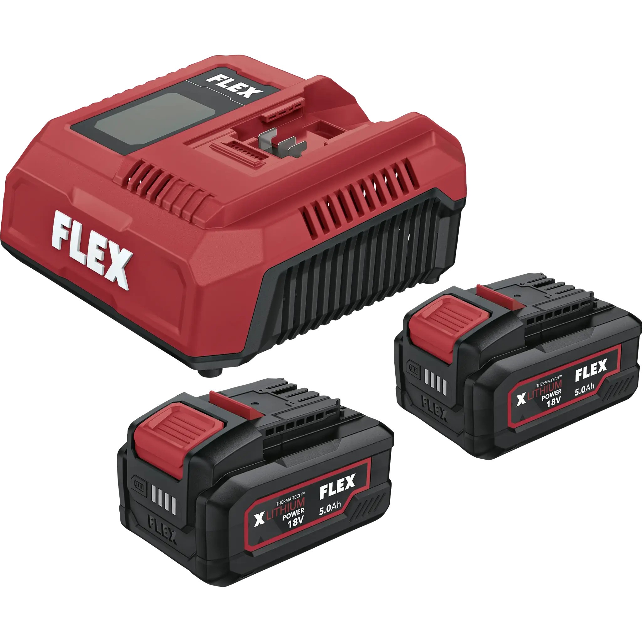 Flex-tools Zubehör 535895 P-Set 18-55 CA2 – Schnellladegerät + 2 x Akku 18 V, 5,0 Ah, Li-Ion