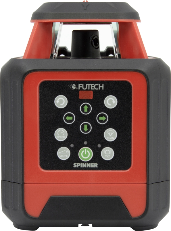 Futech 062.03G.CS Spinner Grüner Koffer Set Rotationslaser + Stativ + Latte im Koffer