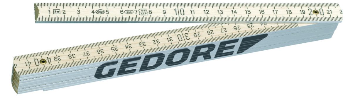 Gedore 1837087 4533-2 Zollstock, Holz 2 m
