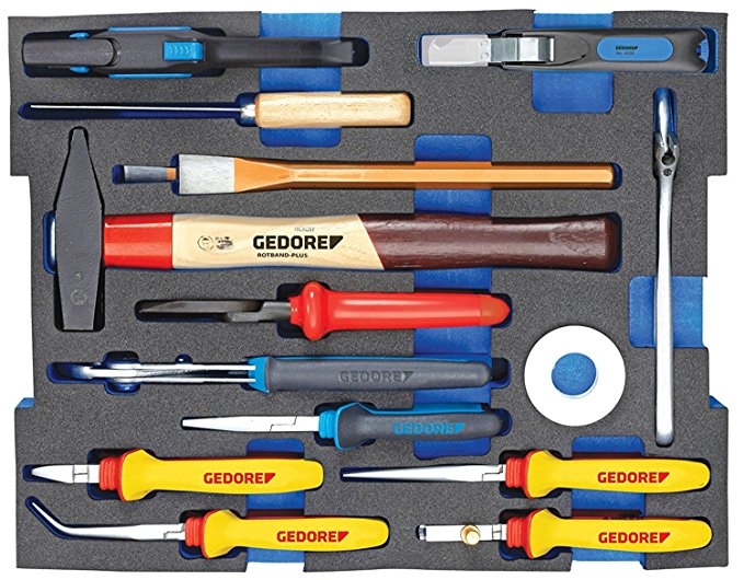 Gedore 2936836 1100 CT2 02 Werkzeugsatz für Elektriker Excl. L-Boxx 15-teilig