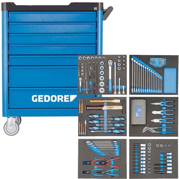 Gedore 2980320 Werkzeugwagen WSL-L-TS-190 mit 190-teilig Werkzeugsortiment