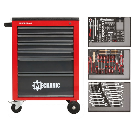 Gedore RED 3301673 R21560004 Werkzeugwagen MECHANIC 129-teilig