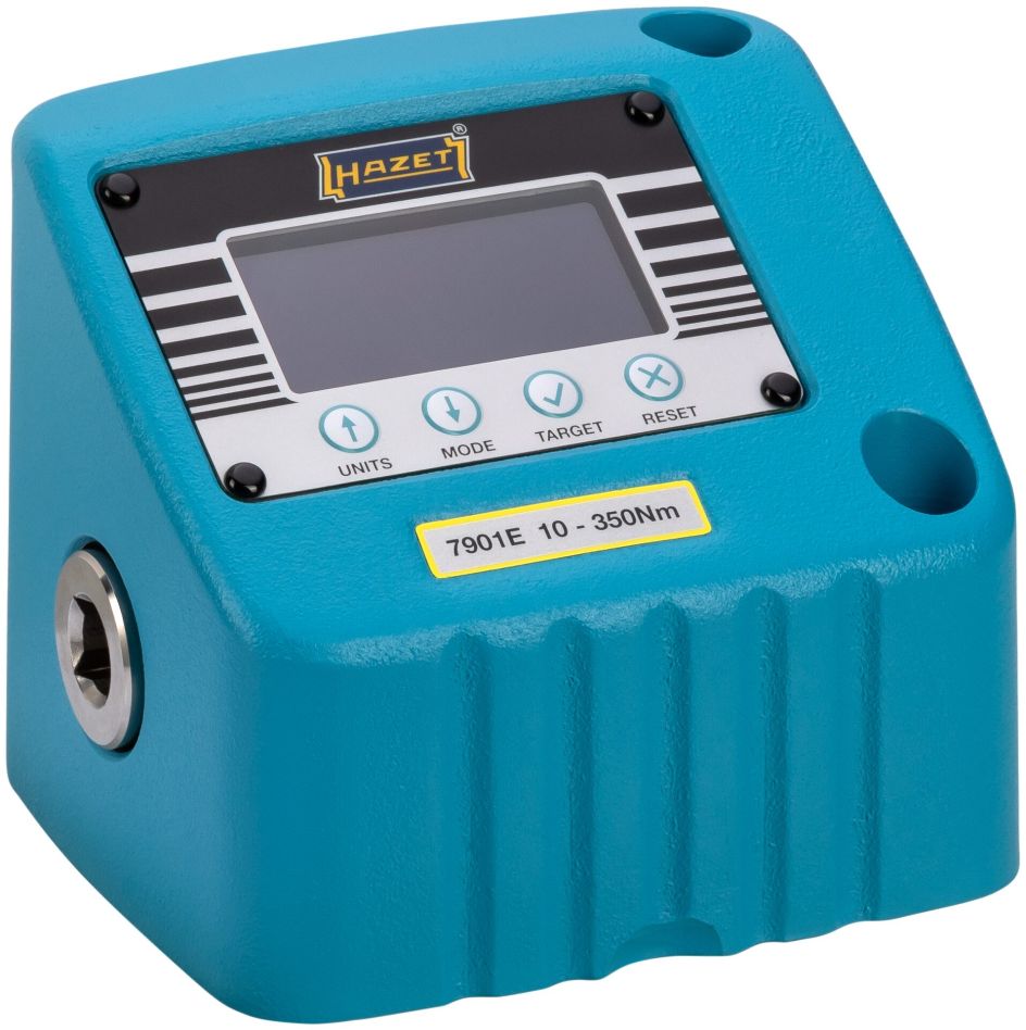 Hazet 7901E Elektronisches Drehmomentprüfgerät 10–350 Nm Drehmomentbereich min–max: 10 – 350 Nm 1/2" Vierkant-Innengewinde 138 mm × 110 mm × 117 mm