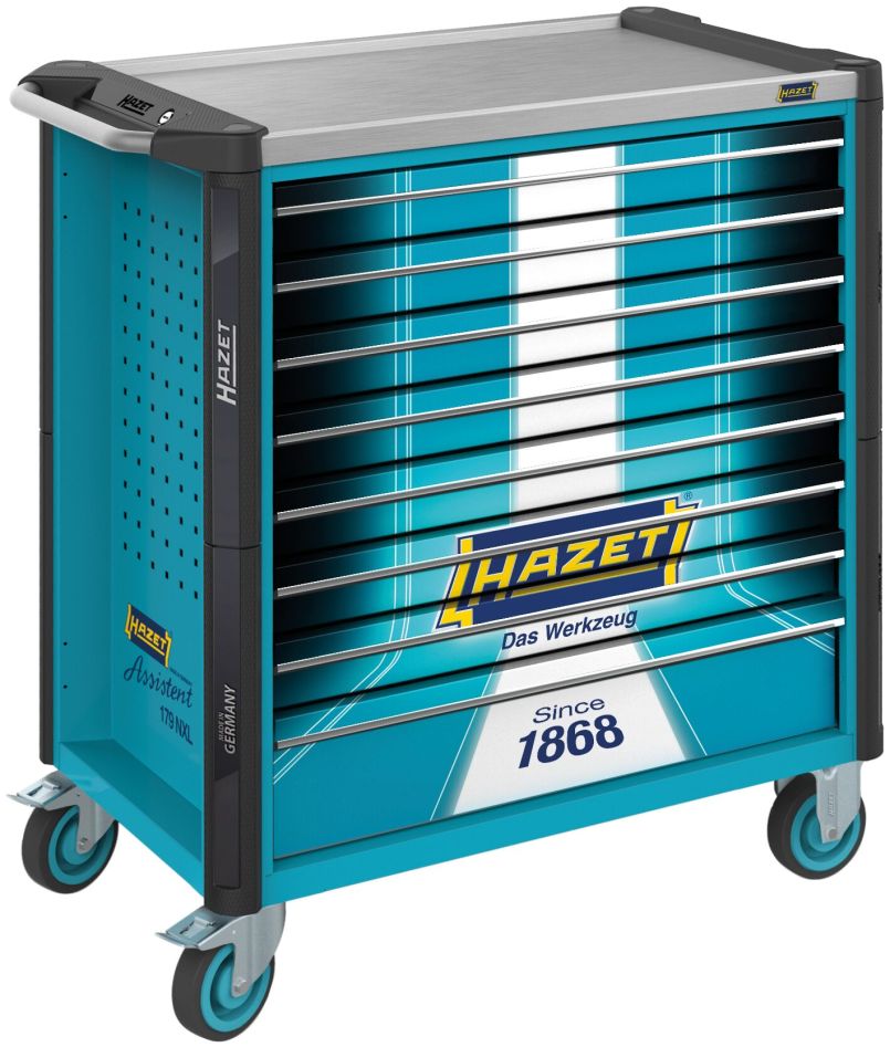 Hazet 179NXL-8S1 Werkzeugwagen &bdquo;Assistent 179NXL&ldquo;, leer, 8 Schubladen (7x flach, 1x tief)
