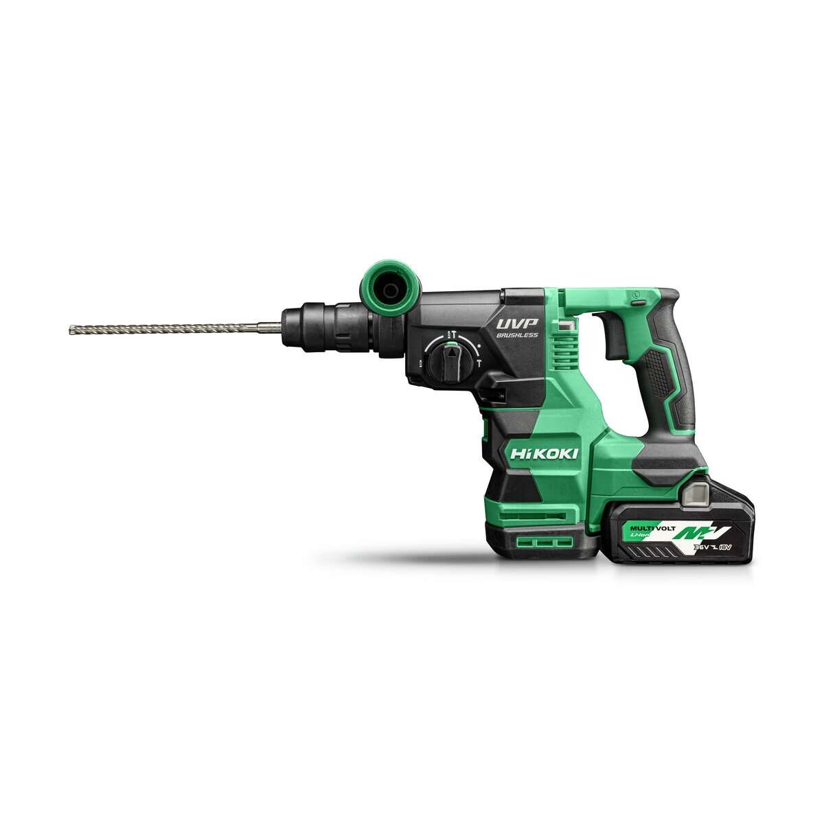 HiKOKI DH3628DCWVZ Akku-Bohrschrauber/Hammer SDS-Plus 36V 3.2J inkl. Wechselfutter 2x 36V 4.0Ah/18V 8.0Ah im HSC IV Koffer