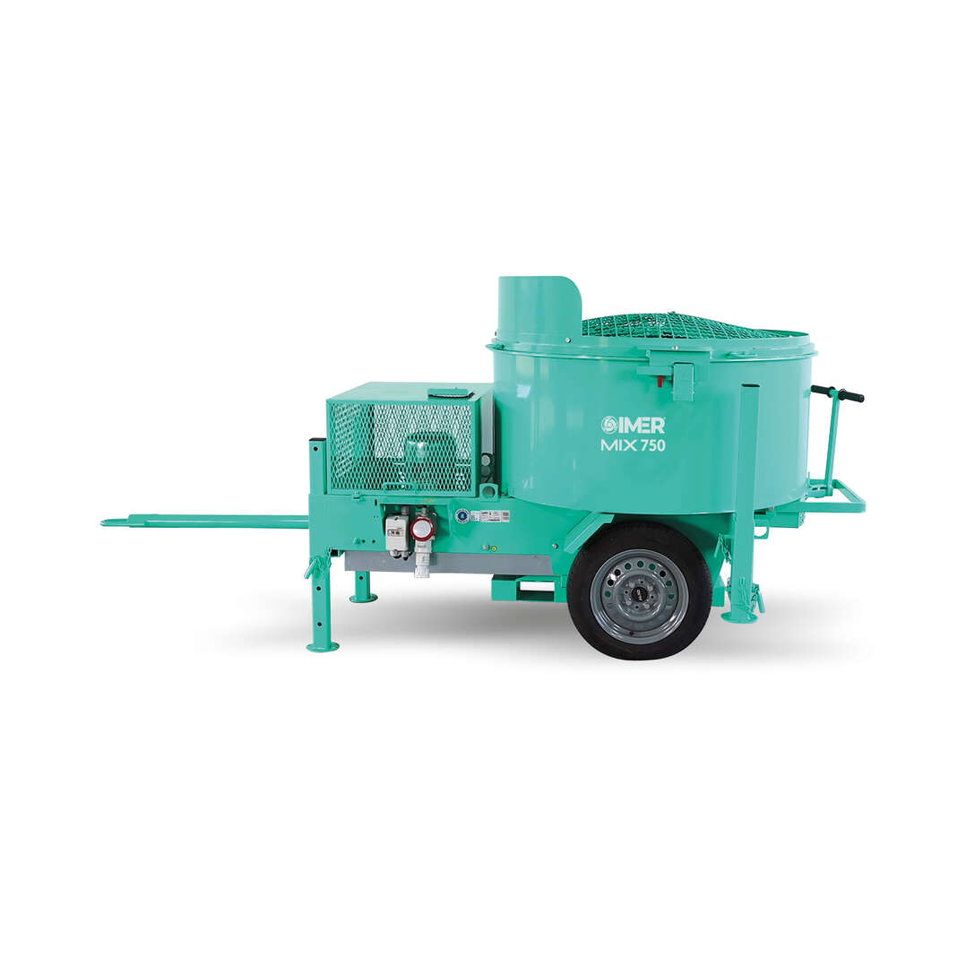 Imer 1194637 MIX 750 Elektrischer Zwangsmischer auf Rädern 750 Liter 400V