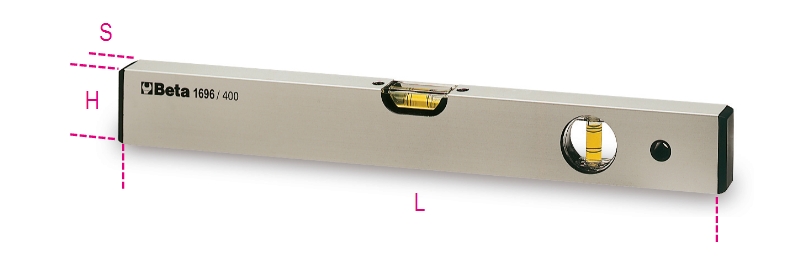 Beta 016960004 16960004 1696 400 Wasserwaagen aus eloxiertem, profiliertem Aluminium, unzerbrechliche Libellen Genauigkeit: 1mm/m