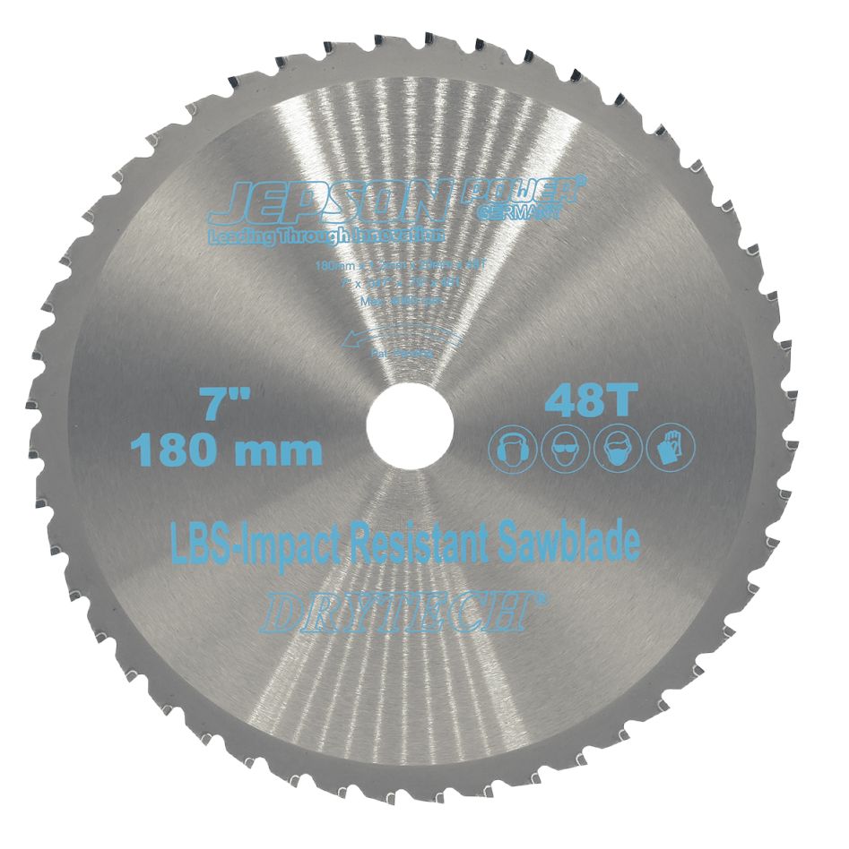 Jepson 72218048 Drytech HM-Kreissägeblatt LBS, stoßfest, Ø 180 x 20 x 1,2 mm, 48 Zähne, für dünnwandigen Stahl