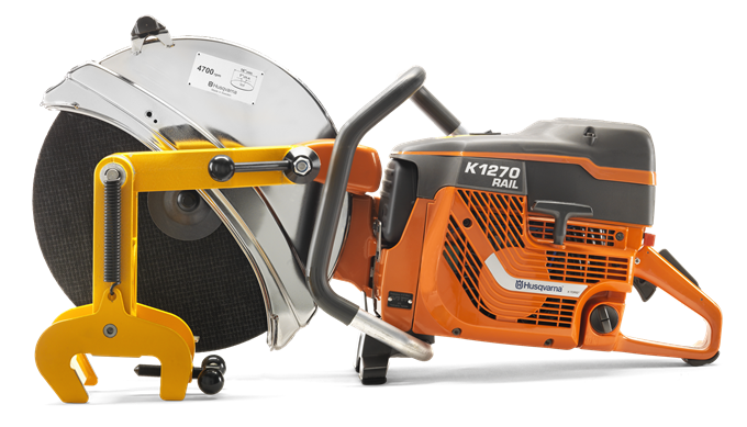 Husqvarna 967981901 K1270 Schienenmotorschneider 350 mm + RA10 Klemme