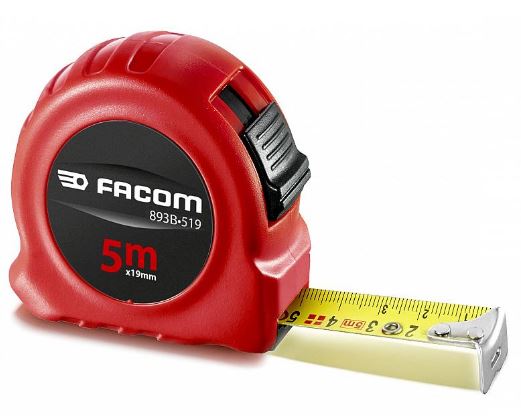 Facom 893B.519PB Mattes verschleißfestes Maßband ABS doppelseitiger Verschluss 5 mtr 19 mm