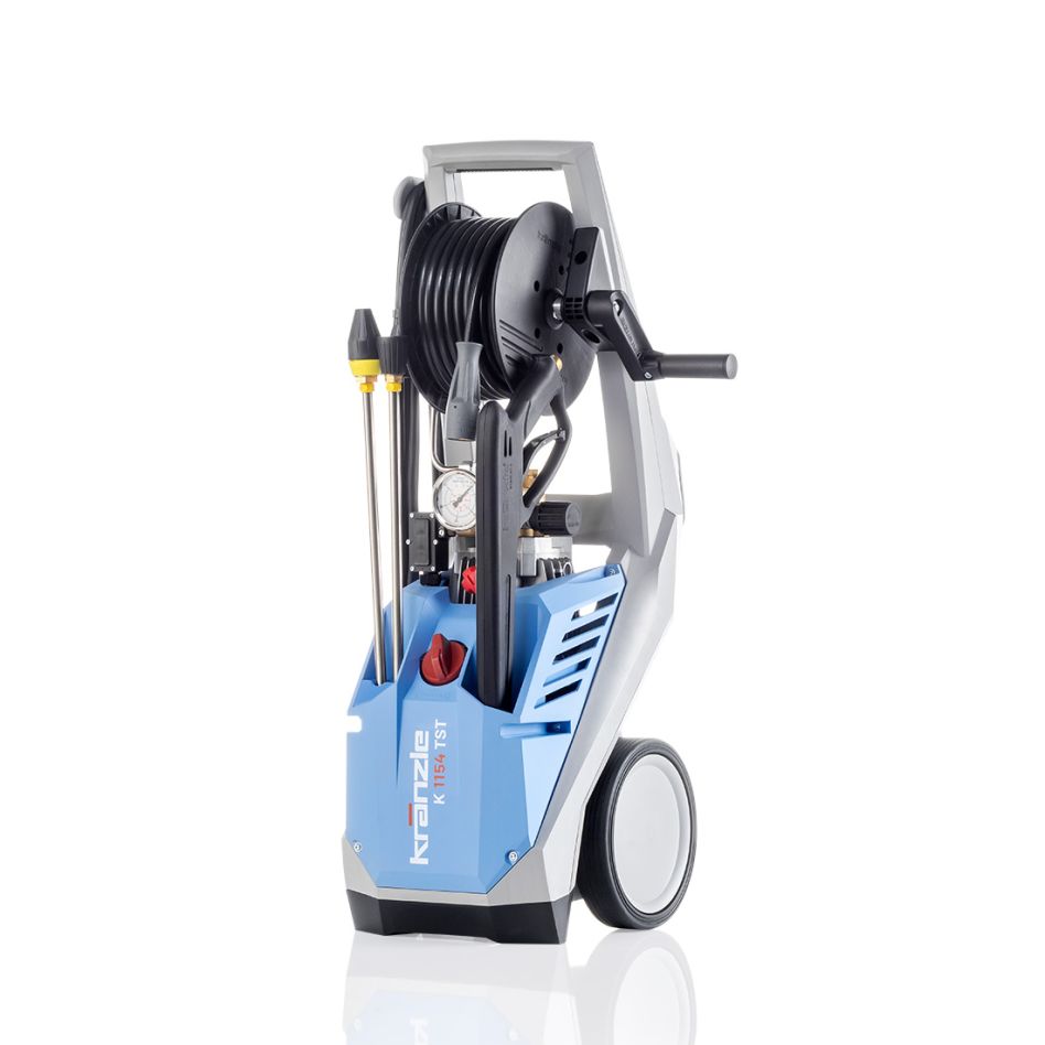 Kranzle 60205.0 K1154 TST Kaltwasser-Hochdruckreiniger + Schlauchaufroller und Schmutzfr&auml;se 230 Volt 30&ndash;140 bar