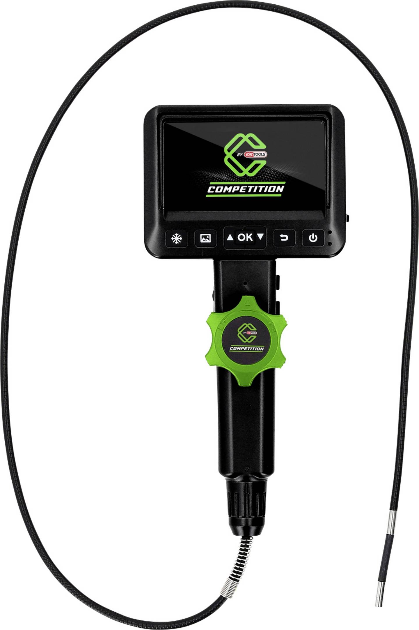 KS Tools 512.4600 COMPETITION HD-Videokamera-Set mit Ø 6,0 mm, 180° und 0° HD-Frontkamera-Sonde, flexible PVC-Hülle