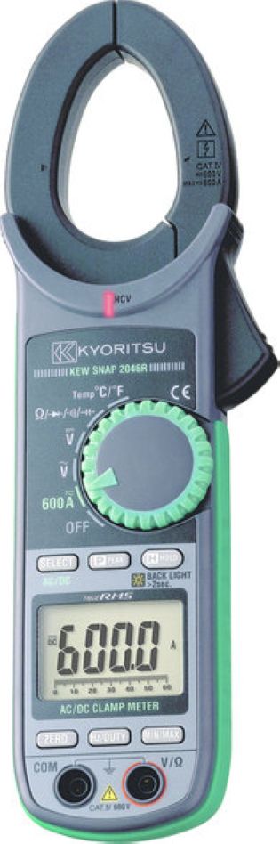 Kyoritsu 02046R000C Digitale TRMS stroomtang, 600A AC/DC, CAT-IV