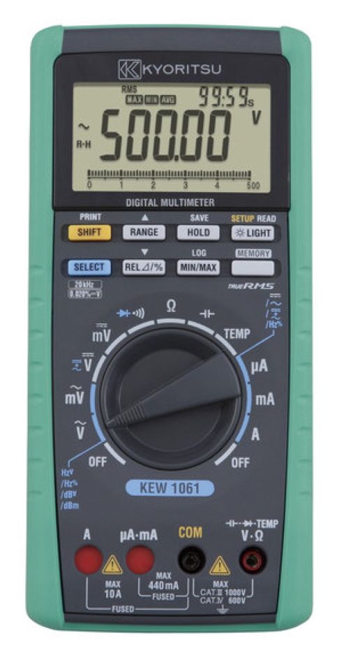 Kyoritsu 010610001B Digitales TRMS-Multimeter, inkl. Logging-Funktion