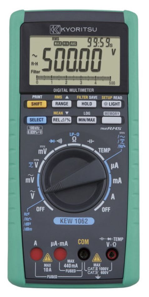 Kyoritsu 010620001B Digitales TRMS-Multimeter, Tiefpassfilter, inkl. Logging-Funktion