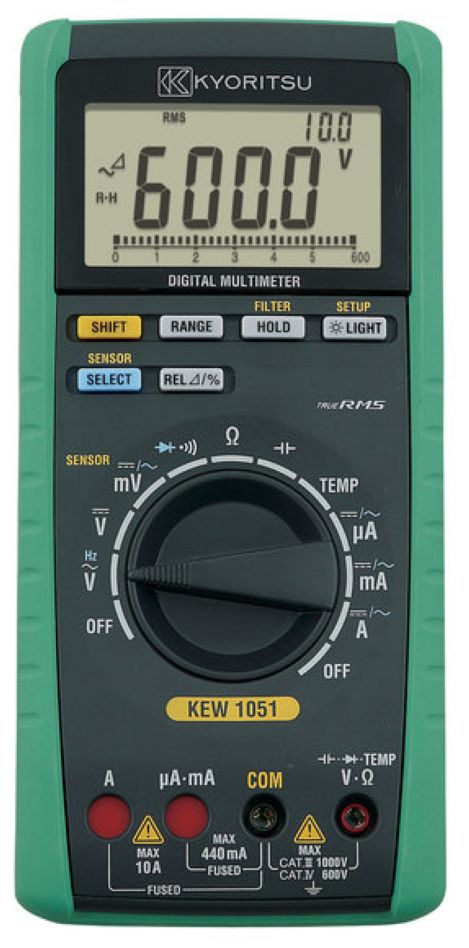 Kyoritsu 010510001C Digitales TRMS-Multimeter 0-1000VAC/DC