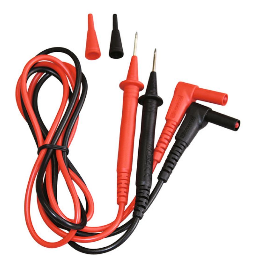 Kyoritsu 07066AT000 Messleitungssatz mit 2 mm Stiften, gewinkelt (schwarz/rot) PVC