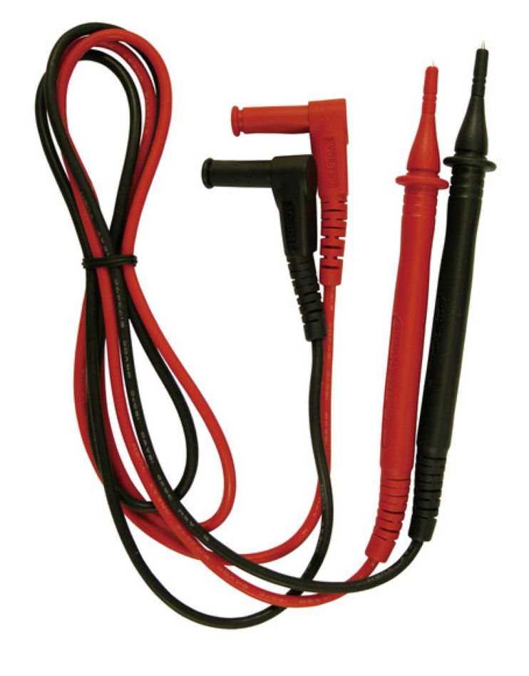 Kyoritsu 17220A0000 Satz Messleitungen mit 2 mm Stiften, (rot/schwarz) gewinkelt Silikon