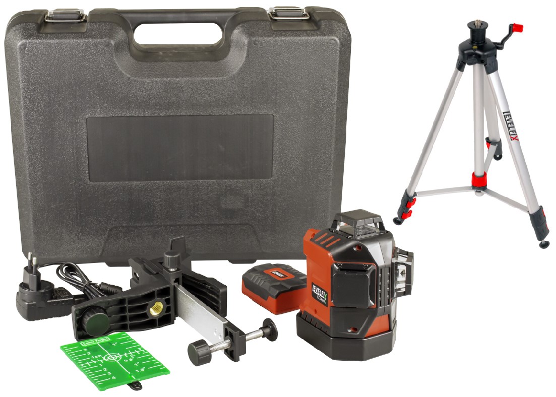 Levelfix 556452 CCL460G-XL SET 3D-Kegellinienlaser grün + MLD40GR Empfänger + Stativ 150cm