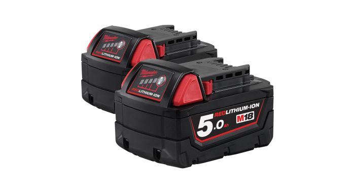 Milwaukee Zubehör M18B5DUO M18 B5 Duopack - 2 x Akku 18 Volt 5,0 Ah Li-Ion