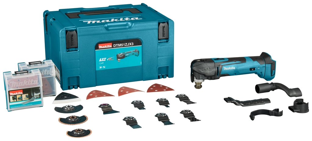 Makita DTM51ZJX3 Multitool 18V + Zubehörset ohne Akku und Ladegerät