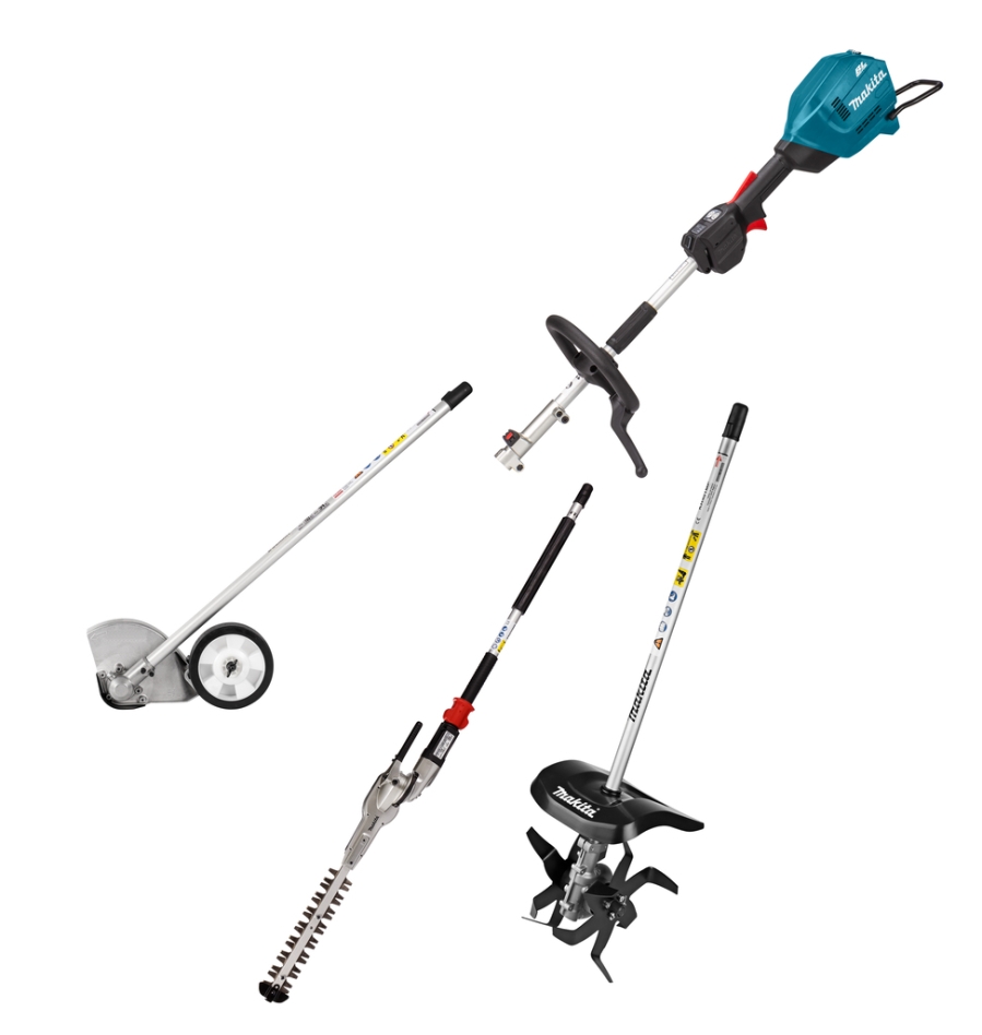 Makita UX01GZ13 Accu Combi System D-Griff 40V Max exkl. Akkus und Ladegerät + Grubber + Strauchtrimmer und Kantenschneideraufsatz