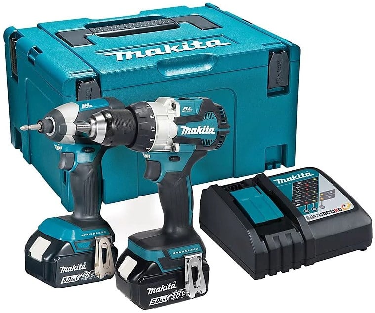 Makita DLX2507TJ - DHP489 Akku-Schlagbohrmaschine + DTD153 Schlagschrauber 18 V, 5,0 Ah Li-Ion