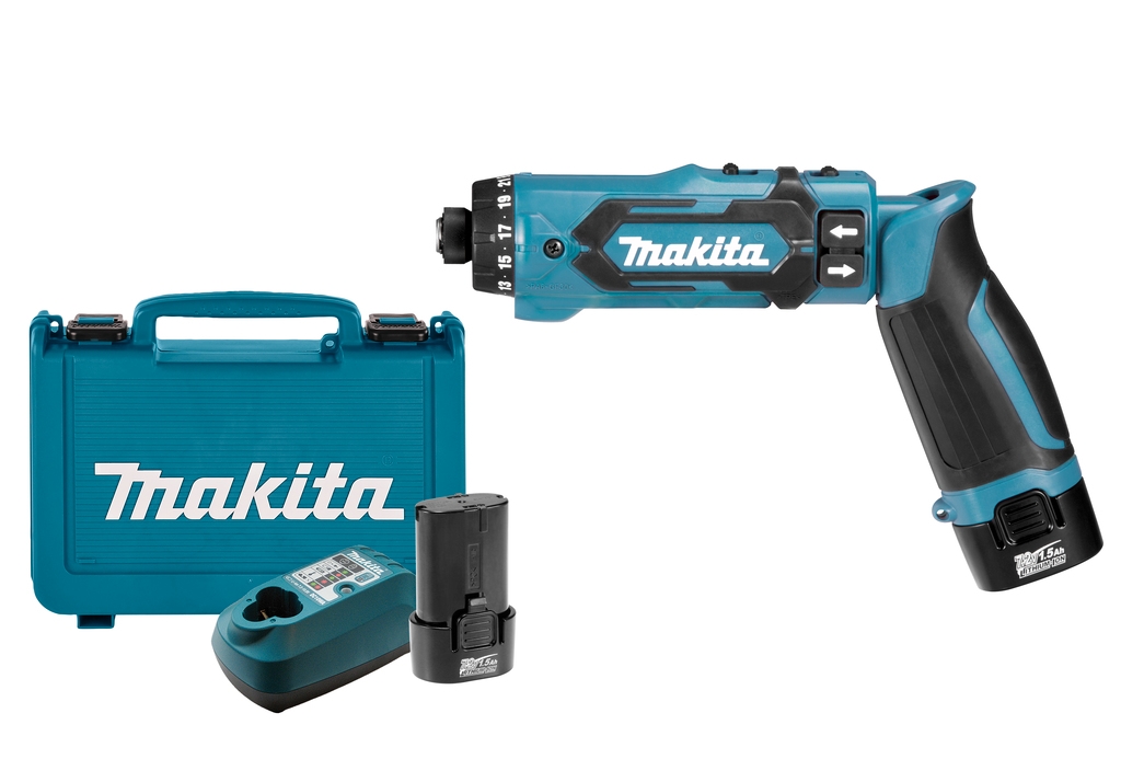 Makita DF012DSE Akku-Stabbohrschrauber 7.2 Volt 1.5 Ah Li-ion