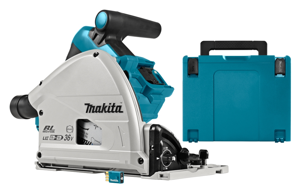 Makita DSP601ZJU Accu-Kreissäge 165mm 2 x 18V mit AWS-Sender ohne Batterien und Ladegerät