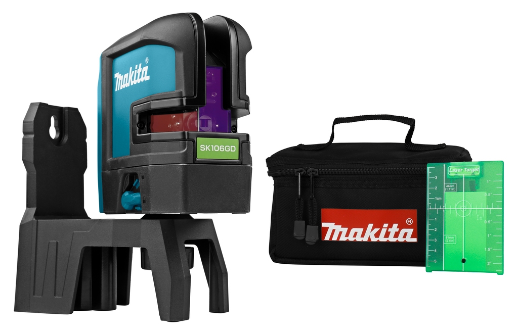 Makita SK106GDZ Kreuz Linienlaser + 4 Punkte grün 12 Volt Ohne akku und Ladegerät