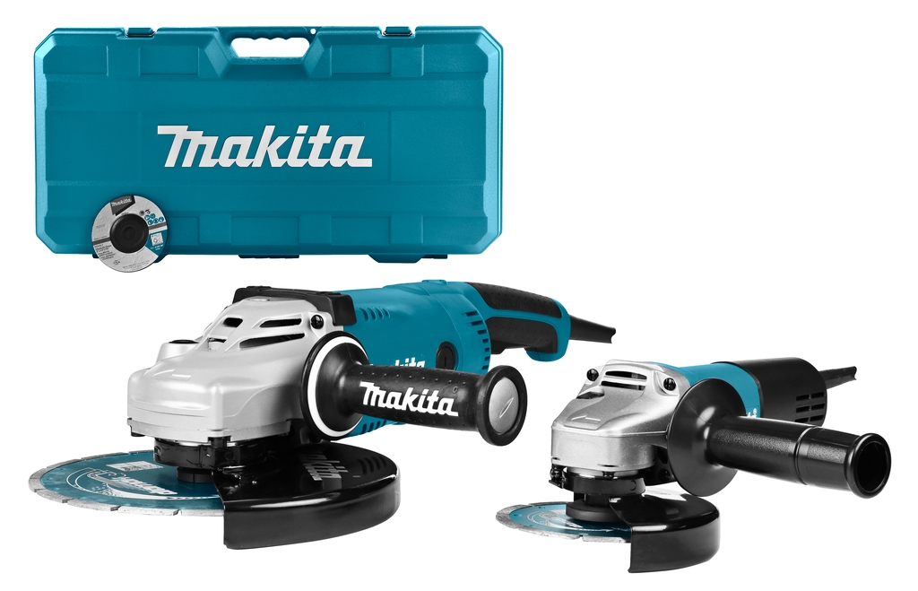 Makita DK0054X1 Kombi-Winkelschleifer-Set mit Koffer (GA9020R+9558HNRG) + 2 Diamantscheiben