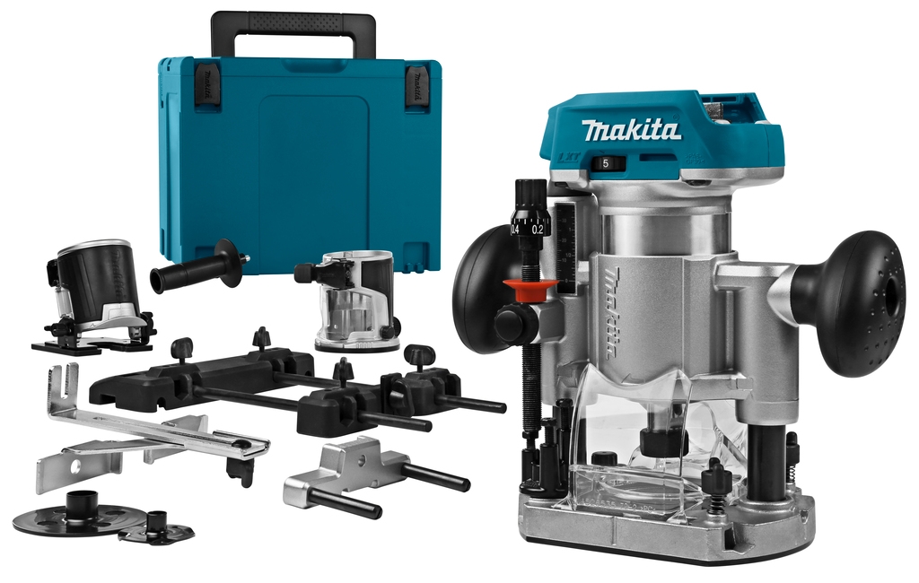 Makita DRT50ZJX9 Einhandfräse/Kantenfräse 18 Volt Ohne akku und Ladegerät
