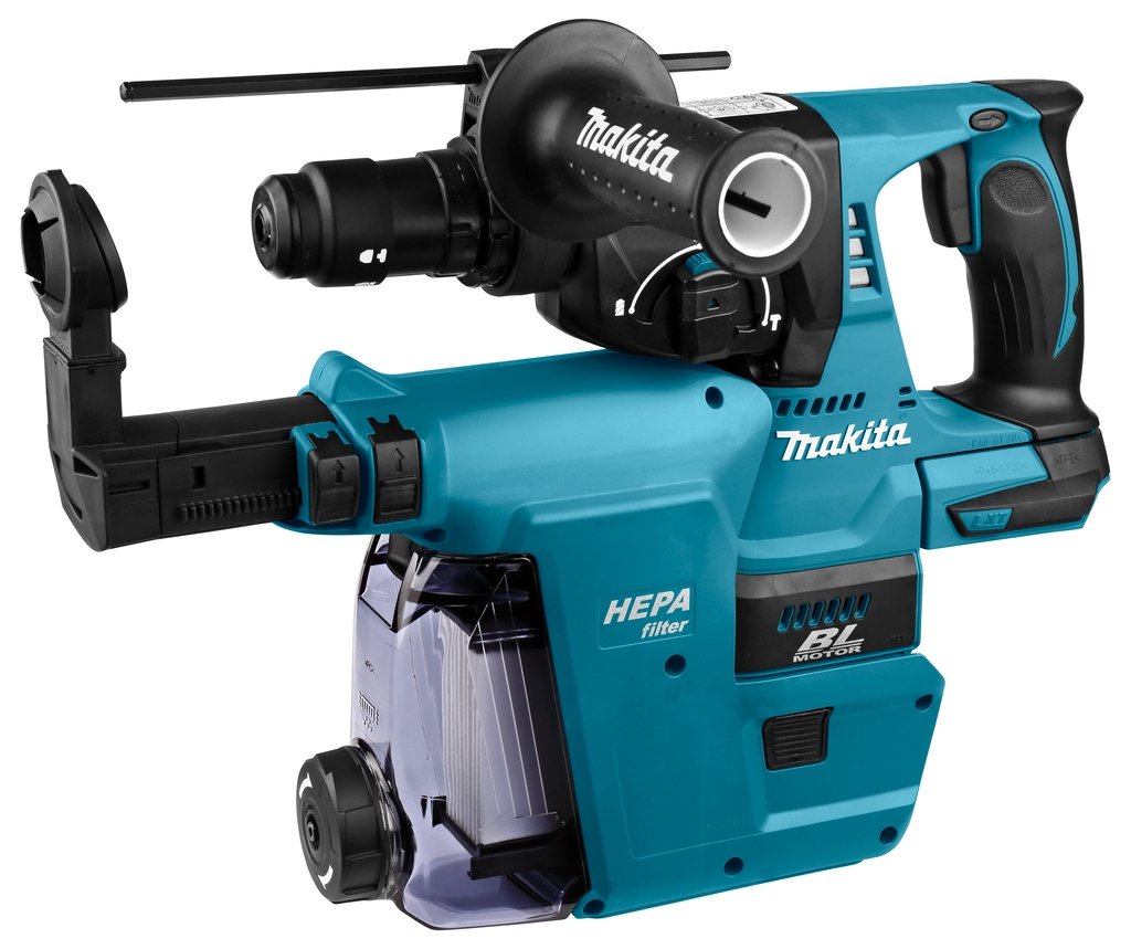 Makita DHR243ZJW Kombihammer + Staubabsaugung DX07 18 Volt Ohne Akku und Ladegerät