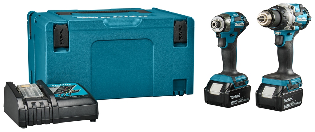 Makita DLX2528TJ Kombiset – DHP489 Akku-Schlagbohrmaschine + DTD173 Akku-Schlagschrauber 18 V, 5,0 Ah Li-Ion in Mbox