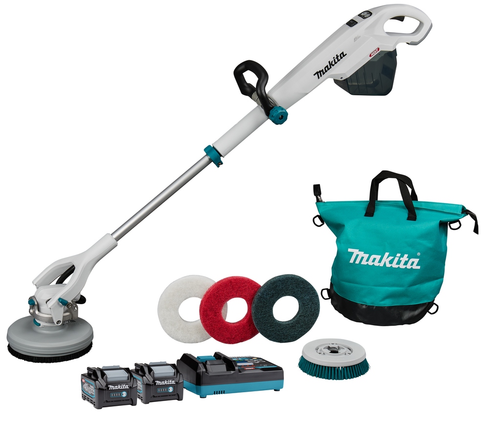 Makita PS001GM2NL1 XGT 40 V Max Akku-Schrubber/Polierer 2x 40V 4.0Ah Akku und Schnellladegerät im Karton