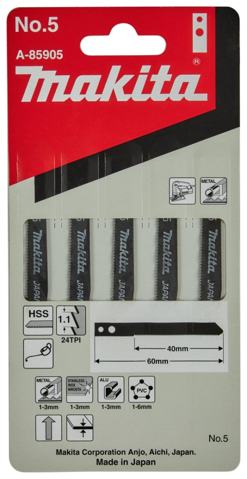 Makita Zubehör A-85905 Stichsägeblatt NR.5 9Z