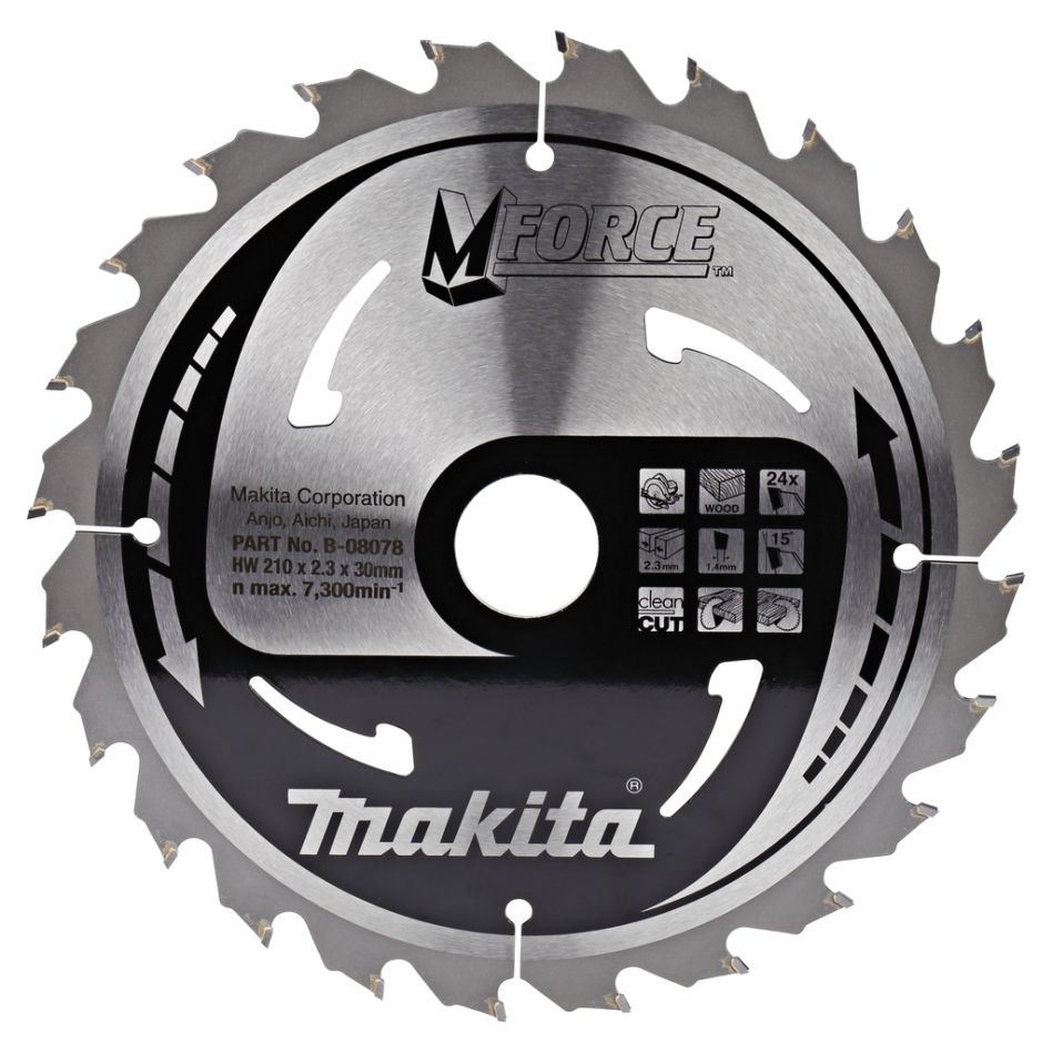 Makita Zubehör B-08078 HM-Sägeblatt Mforce 210 x 30/25 x 24T