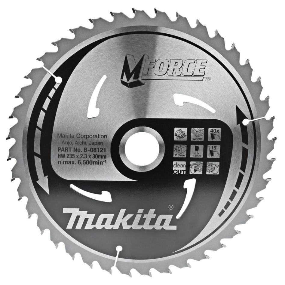 Makita Zubehör B-08121 Mforce Sägeblatt HM 235x30 40T