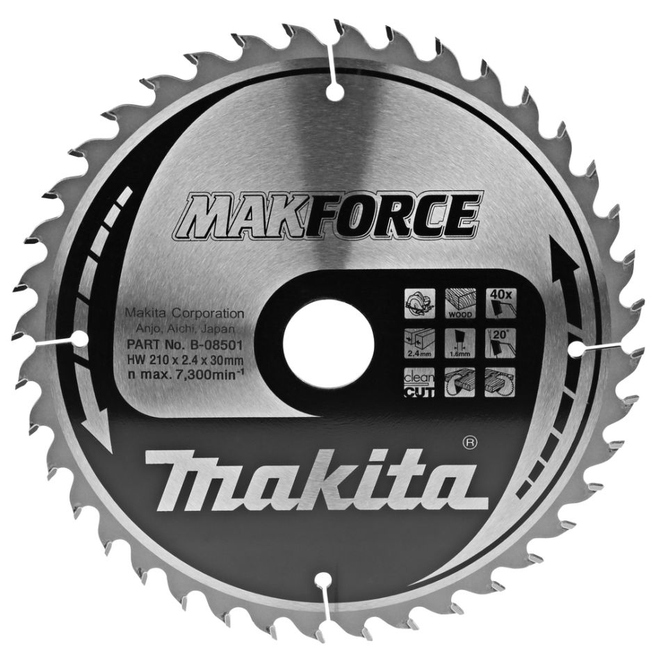 Makita Zubehör B-08501 HM-Sägeblatt Holz 210 x 30 x 40T